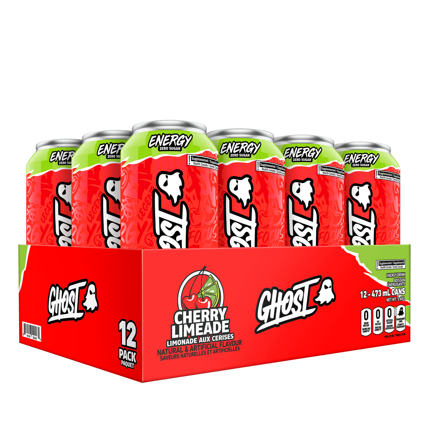 GHOST ENERGY DRINK CHERRY LIMEADE 473MLX12