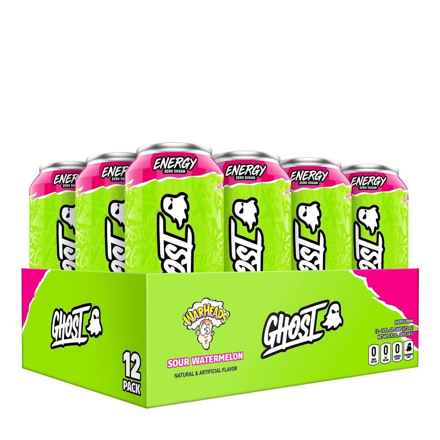 GHOST ENERGY DRINK SOUR WATERMELON WARHEADS