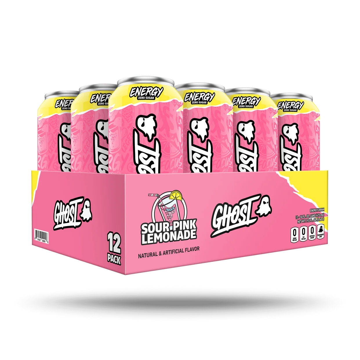 GHOST ENERGY DRINK SOUR PINK LEMONADE 473X12