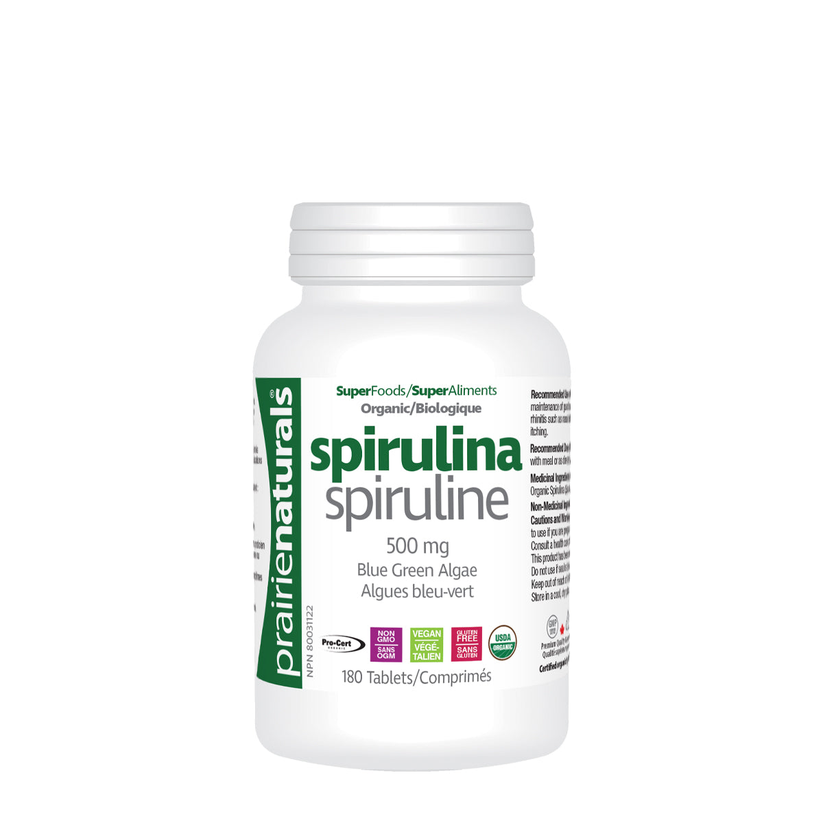 PR NAT SPIRULINA 500MG 180'S