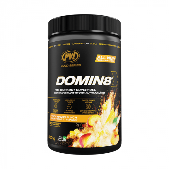 PVL DOMIN8 PRE-WORKOUT PEACH MANGO 520G