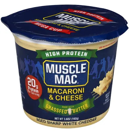 MUSCLE MAC & WHITE CHEDDER CHEESE CUP102G