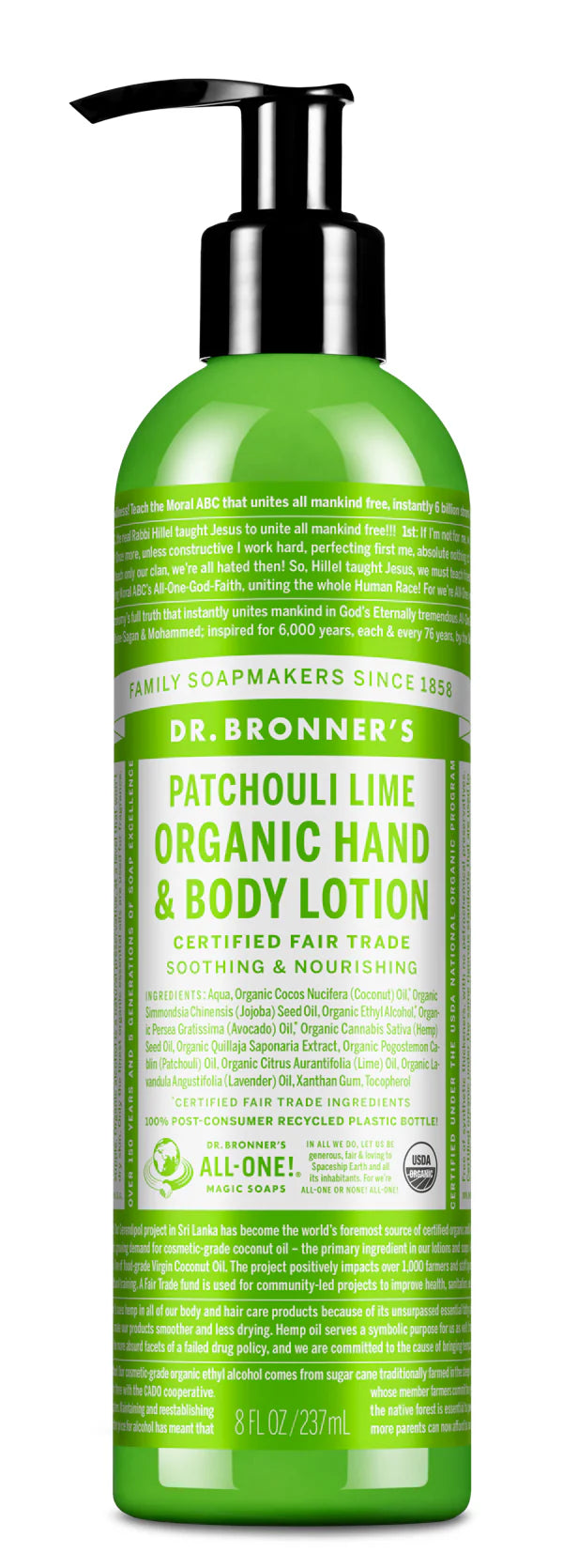 DR. BRONNER LOTION PATCHOULI LIME 237ML