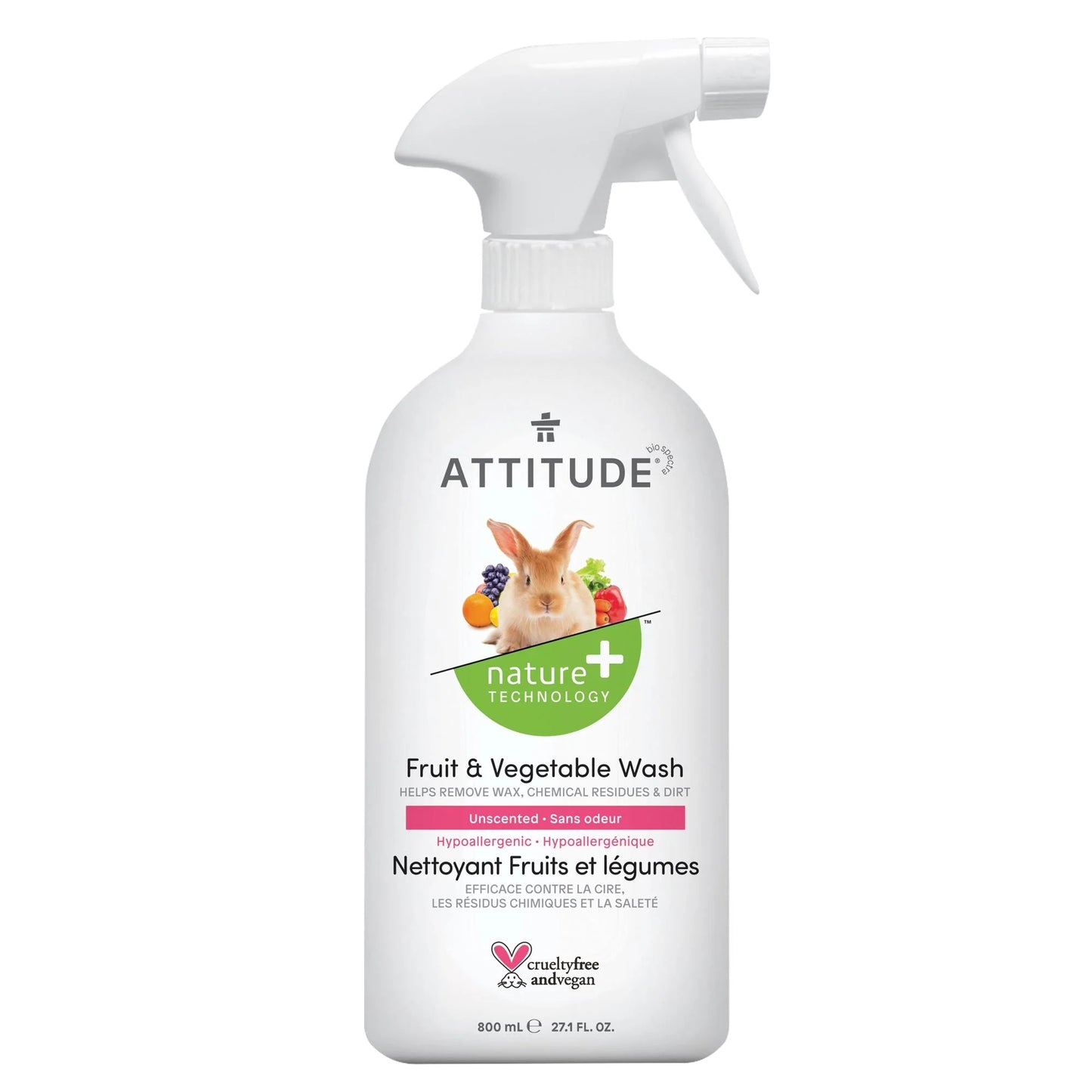 ATTITUDE FRUIT & VEGGIE WASH 800ML