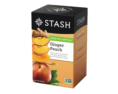 STASH GINGER PEACH GREEN TEA 18'S