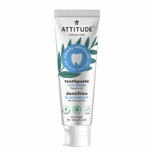 ATTITUDE TOOTHPASTE WHITENING PEPPERMINT 120G